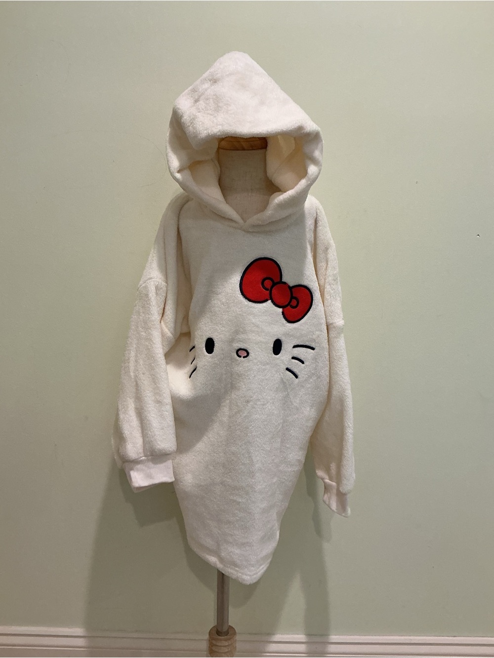 Hello Kitty Cream White Hoodie Dress with Red Bow Graphic 6-6x